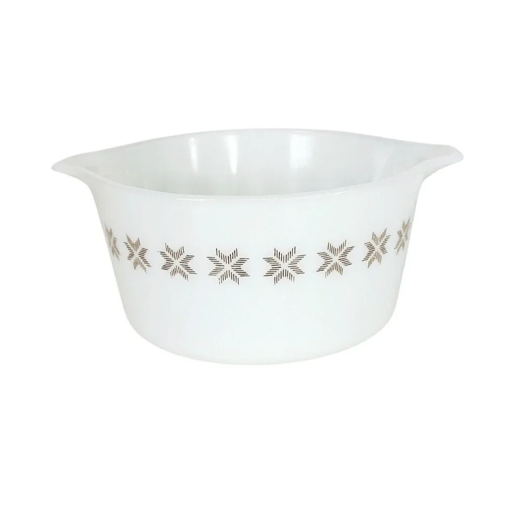 Vintage 60s Pyrex Town & Country 1 qt and 2.5 qt Round Casserole Dish Set of Two